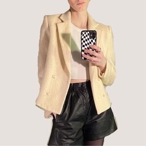 Vintage Cream wool blazer jacket
